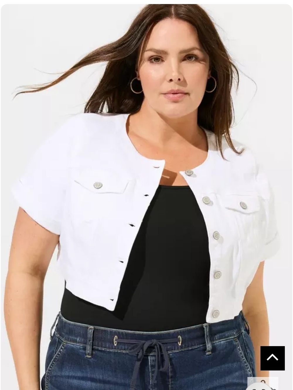 Torrid Women’s White Short-Sleeve Cropped Jacket